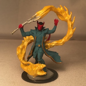 Tiefling Sorcerer Painted DnD Miniature/Tiefling Wizard Hand Painted Mini/Tiefling Warlock Painted D&D Miniature