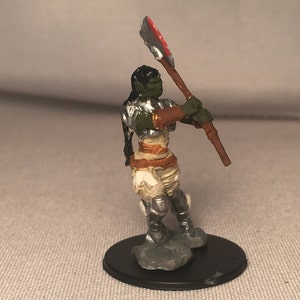 Half Orc Female Barbarian Painted DnD Miniature/Half Orc Female Fighter D&D Hand Painted Mini/Half Orc Female Ranger Painted Miniature