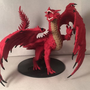Red Dragon Painted DnD Miniature/Ancient Red Dragon/Gargantuan/DnD Miniature/Dragon D&D Hand Painted Mini/Painted Miniature