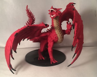 Red Dragon Painted DnD Miniature/Ancient Red Dragon/Gargantuan/DnD Miniature/Dragon D&D Hand Painted Mini/Painted Miniature