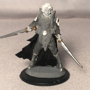 Female Drow Elf Fighter Painted DnD Miniature/Drow Elf Ranger Painted Miniature/Drow Elf Anti-Paladin Hand Painted Mini/Drow Elf Rogue