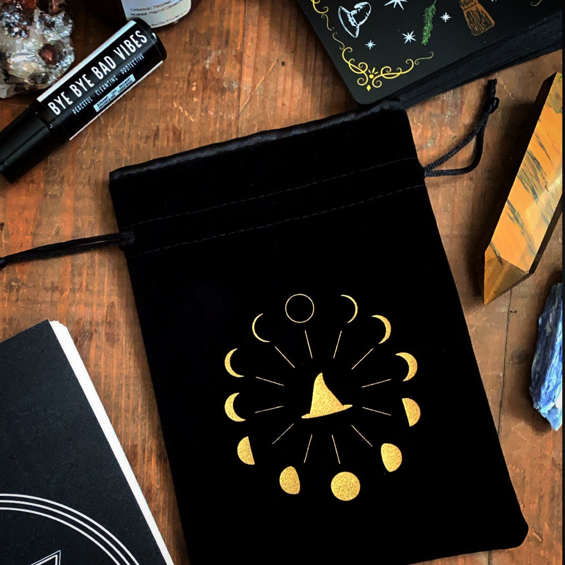 Inner Witch Tarot Bag | Moon Phases, Witch & Practical Magic; Black ...