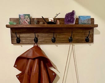 Wall-Mounted Coat Rack with Shelf
