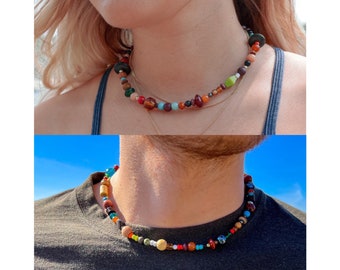 90’s Inspired Beaded Choker Necklace