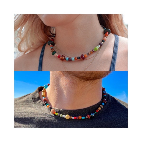 90’s Inspired Beaded Choker Necklace