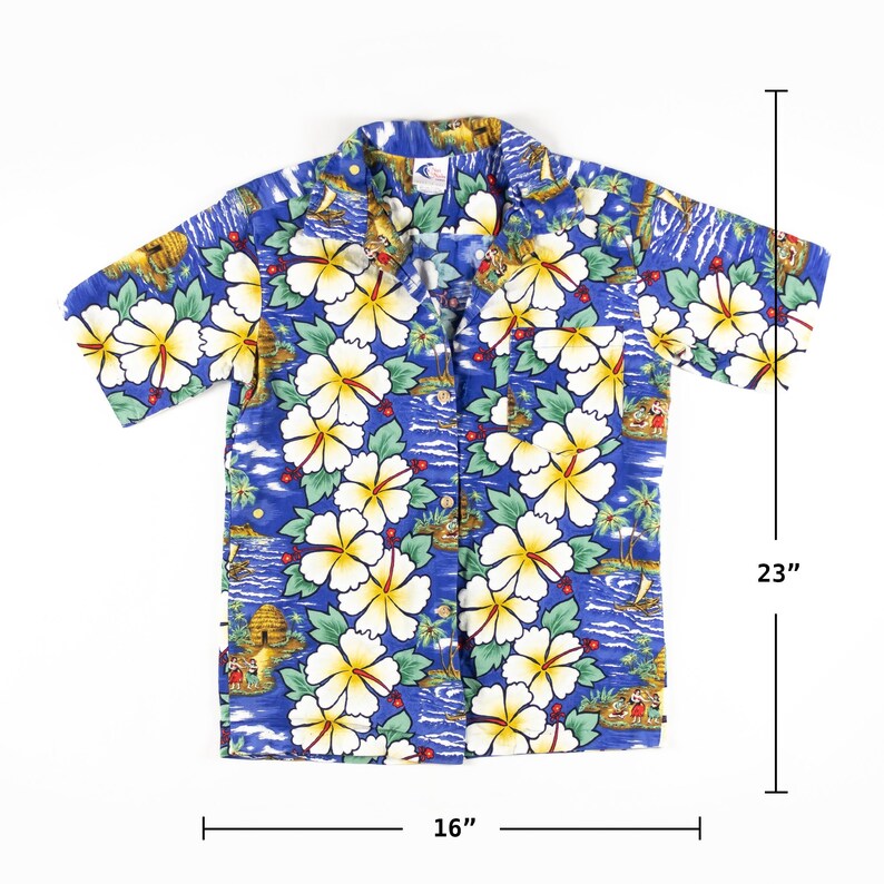 Vintage Beautiful Naui Nalo Print Hawaiian Shirt Made in Hawaii L sz