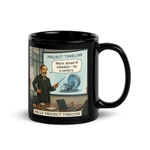 HG Wells Timeline Mug Design – Digital Download – Time Travel Sci-Fi Printable Art