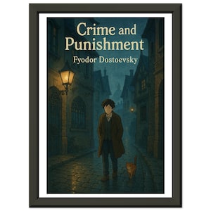 Crime and Punishment Poster | Dostoevsky Art Print | Dark Academia Wall Decor | Metal Frame