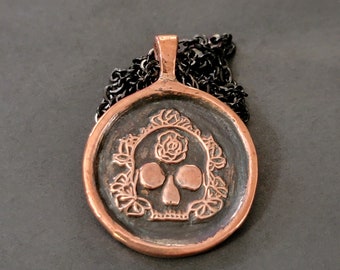 Persephone / Queen of the Dead | Pendant, Altar/Divination Coin, or Rosary Centerpiece | In Fine Silver, Golden Bronze, or Copper