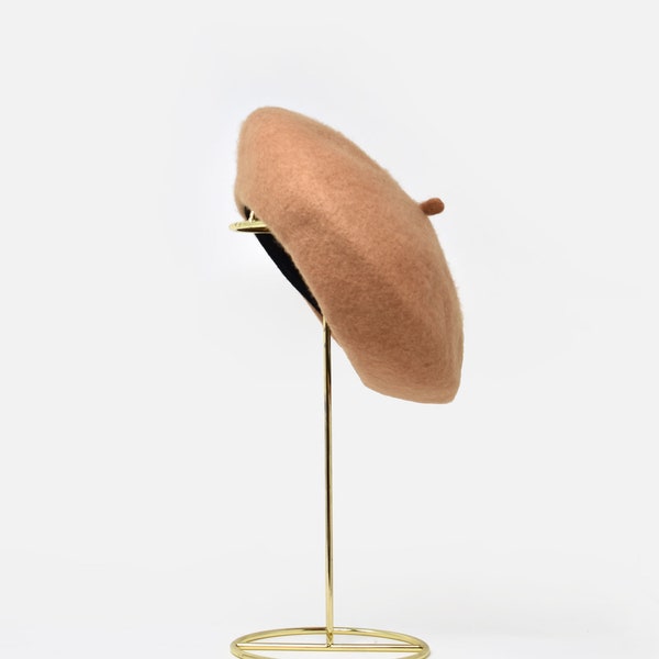 100% Wool French Beret Hat - Antoinette Adjustable Wool Beret
