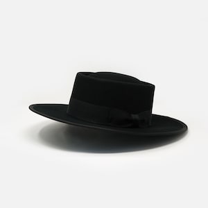 Benezet Wool Felt Boater Hat - Black