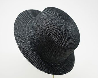 Abella Schwarzer Boater-Hut