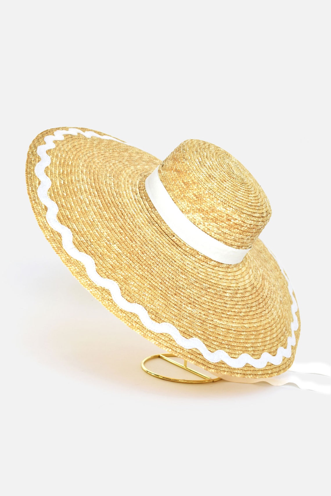 Extra Large Wide Brim Luxury Straw Hat Nadine Straw Etsy