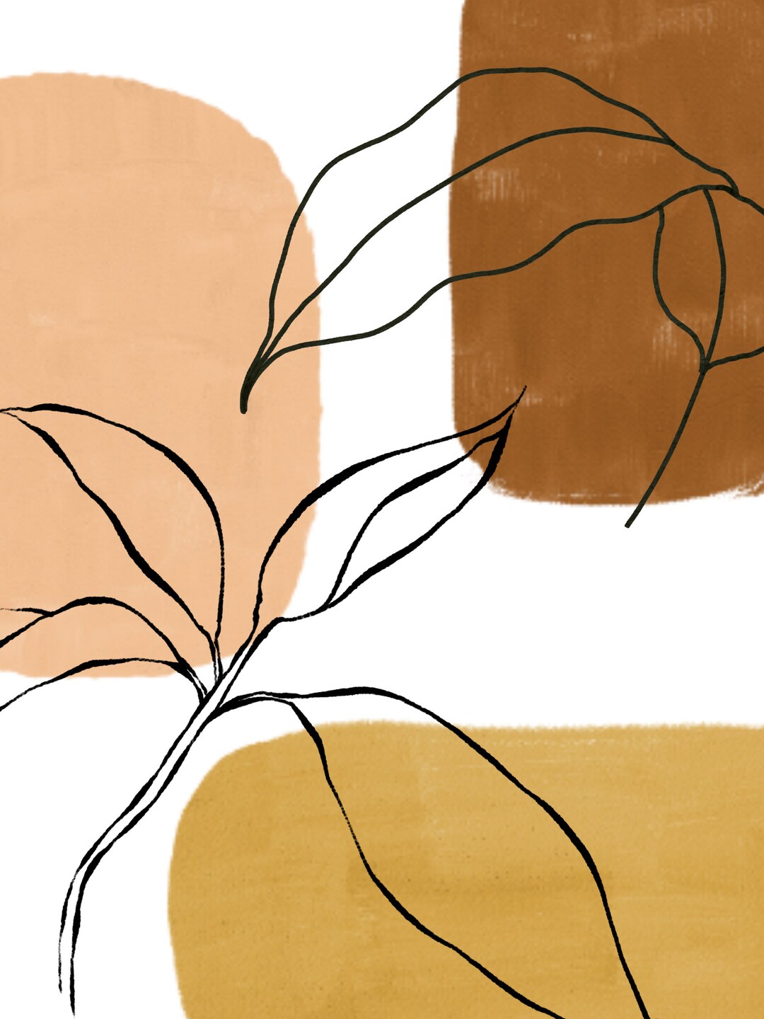 Abstract Botanical Line Art Abstract Print Abstract Wall Art Abstract