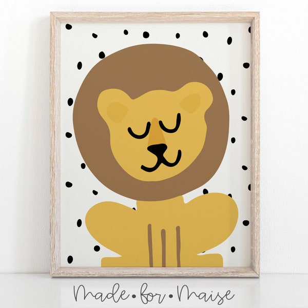 Nursery Prints, Jungle, Safari Animal Wall Art, Zoo Animal, Lion Nursery, Lion, Adventure, Scandi, Boys Room Decor, African Kids Wall Art