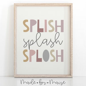 Splish Splash Splosh Bathroom Print: Kids Bathroom Decor