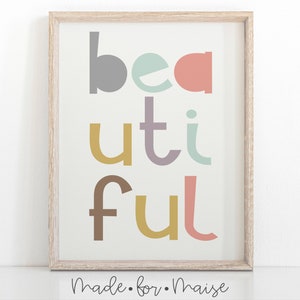 Schöner Druck für Kinderzimmer, Jungen oder Mädchen, Typografie, Kinder, motivierend Zitat, Neugeborene Geschenkidee, Wandkunst, schöner Buchstabendruck