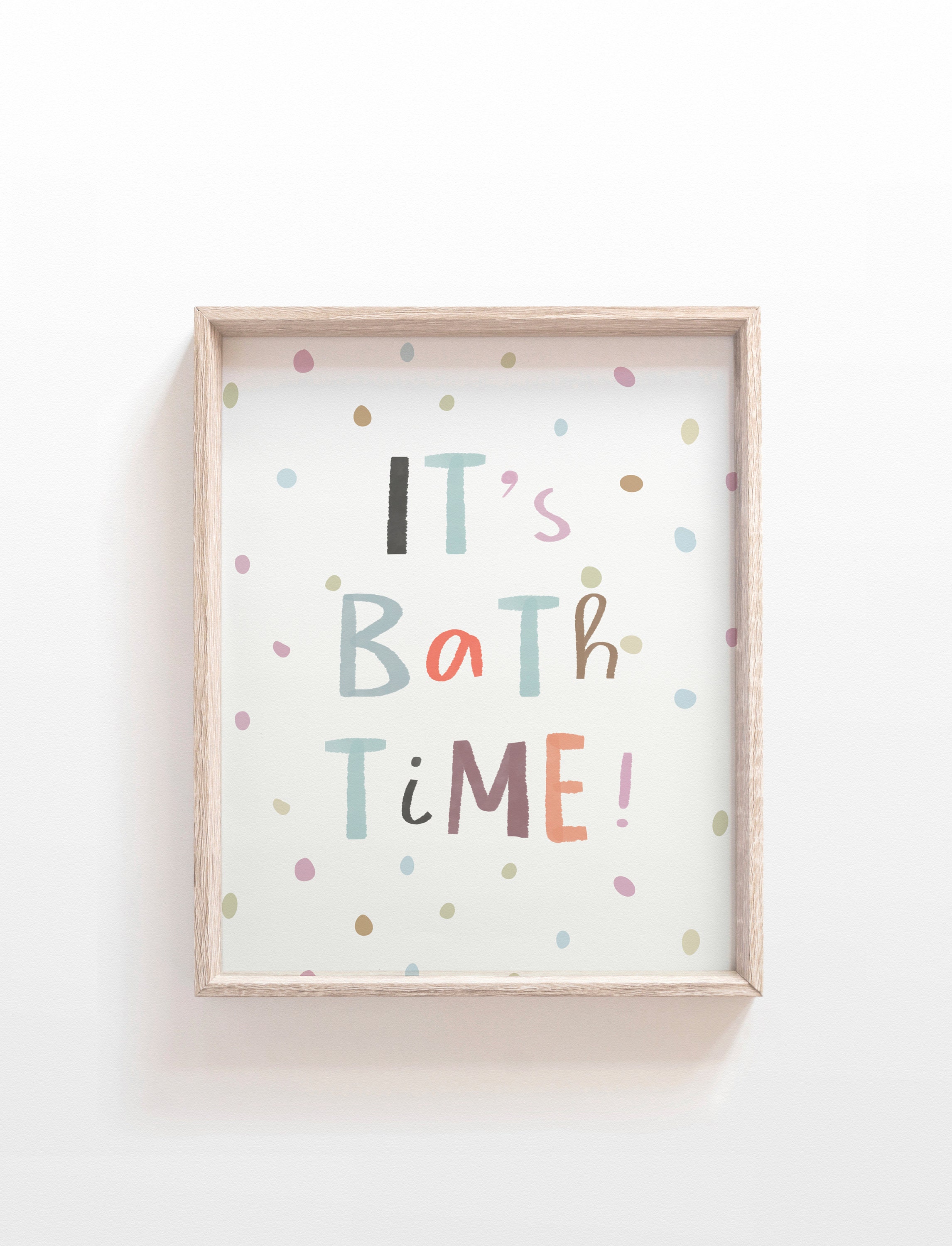 Its Bath Time Kids Bathroom Commands Wall Art Rainbow Etsy