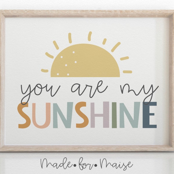 You Are My Sunshine Print, Playroom Prints, Boys, Bedroom Print, Boys Nursery Print, Nursery Quote, Girl Nursery Print, Boys Poster, Sign