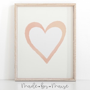 Pink Heart Print: Boho Nursery Wall Art