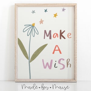 Make a Wish Print | Nursery Print | Kids Room | Home Decor