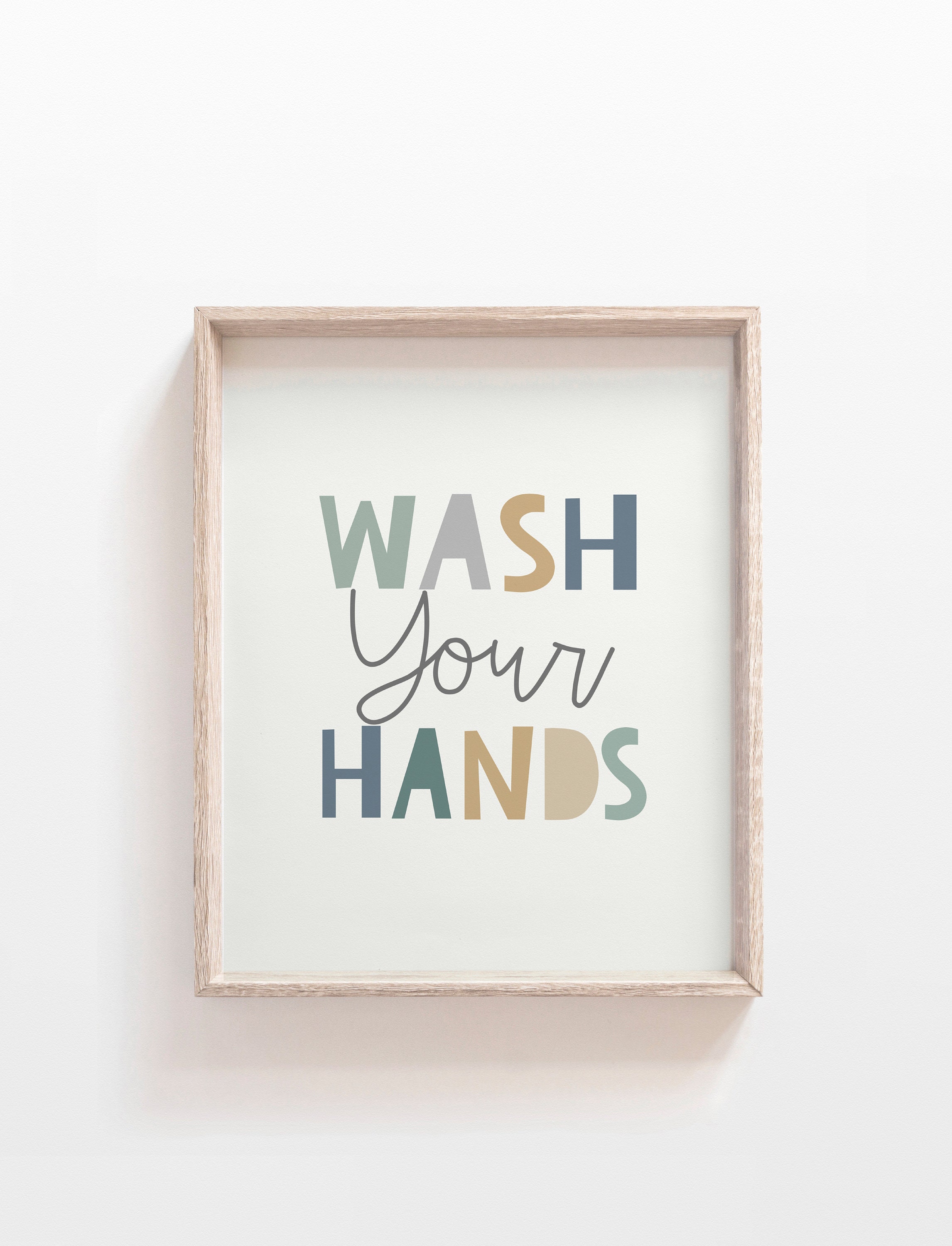 Wash Your Hands Sign Bathroom Commands Bathroom Print Boys Etsy