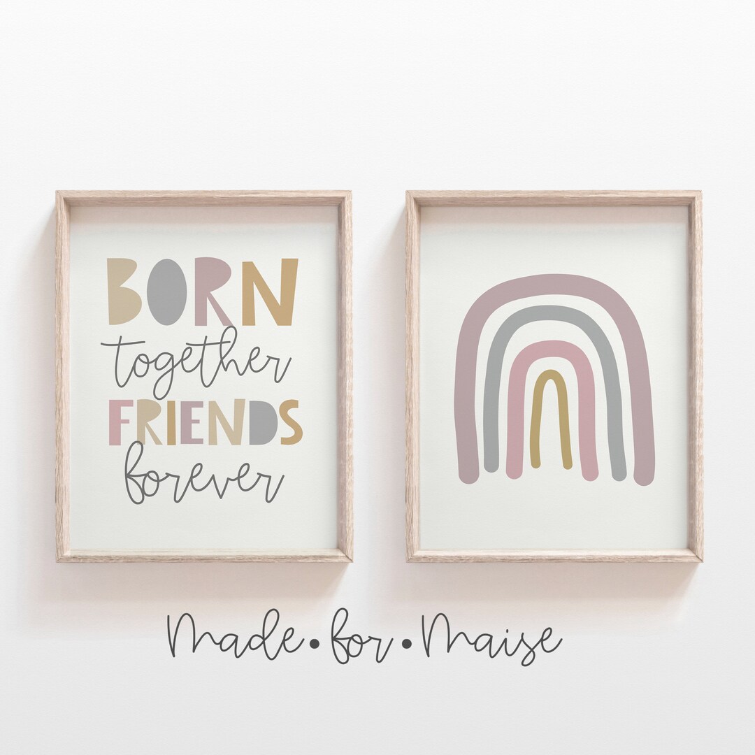 Born Together, Friends Forever, Baby Girl Bedroom Decor, Twin Nursery ...
