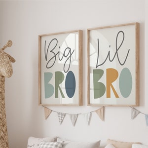 Big Bro Lil Bro Print Set: Kids Room Wall Art