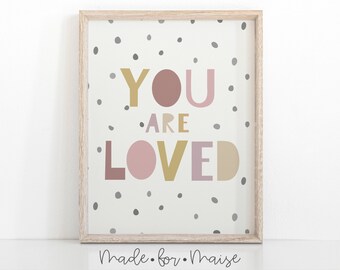 You Are Loved Nursery Print: Pastel Kids Room Decor