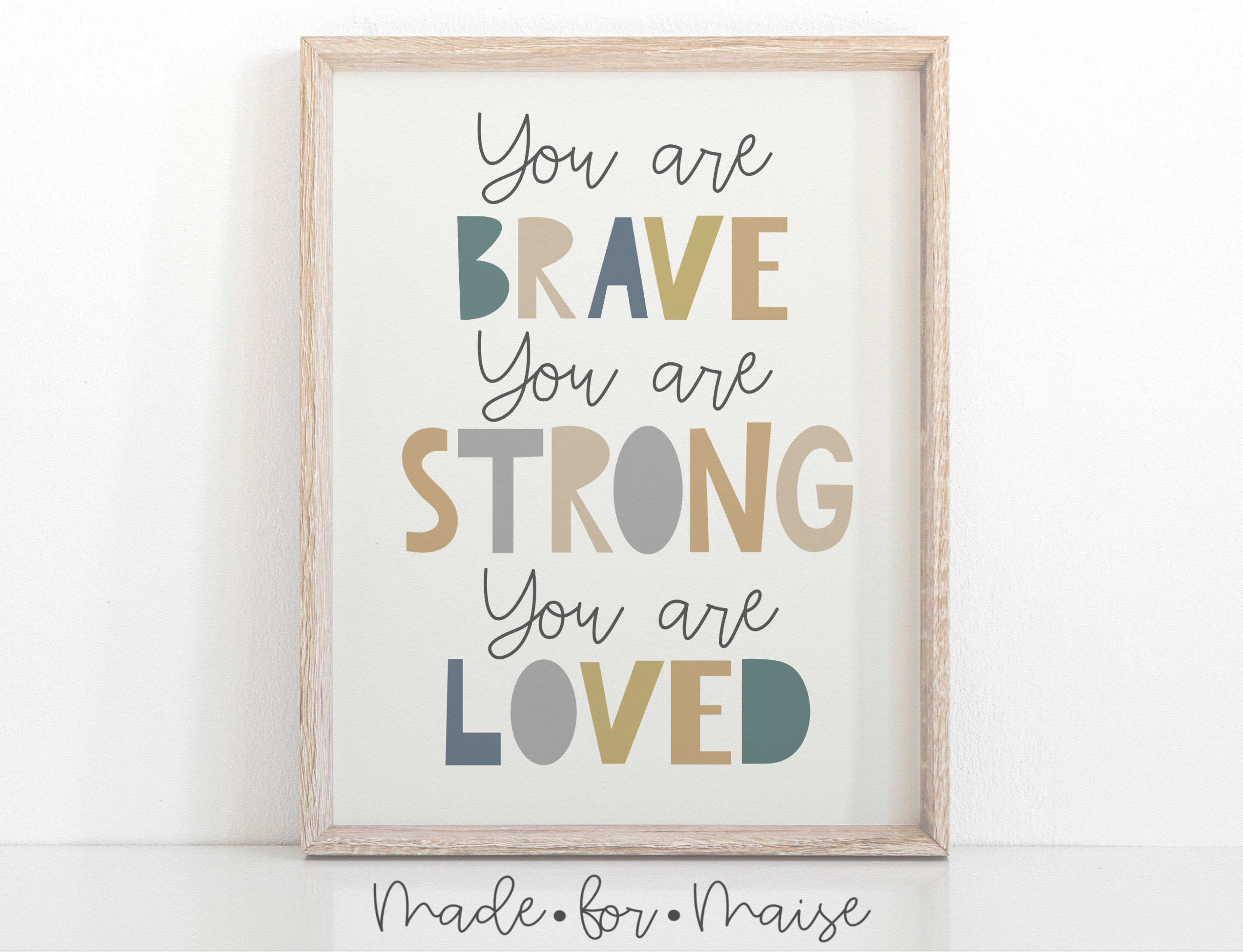 Boys you are brave wall decor you are strong wall art you Etsy