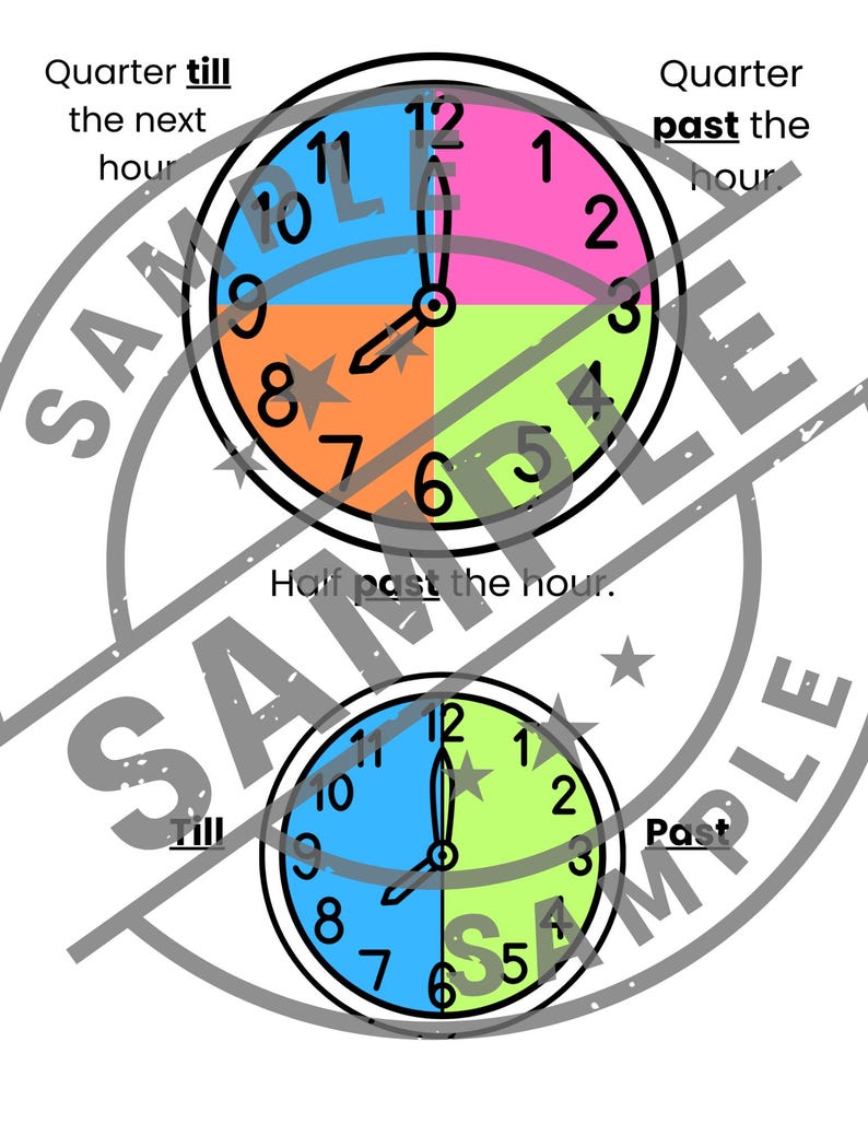 Analog Clock Practice Worksheet - Etsy UK