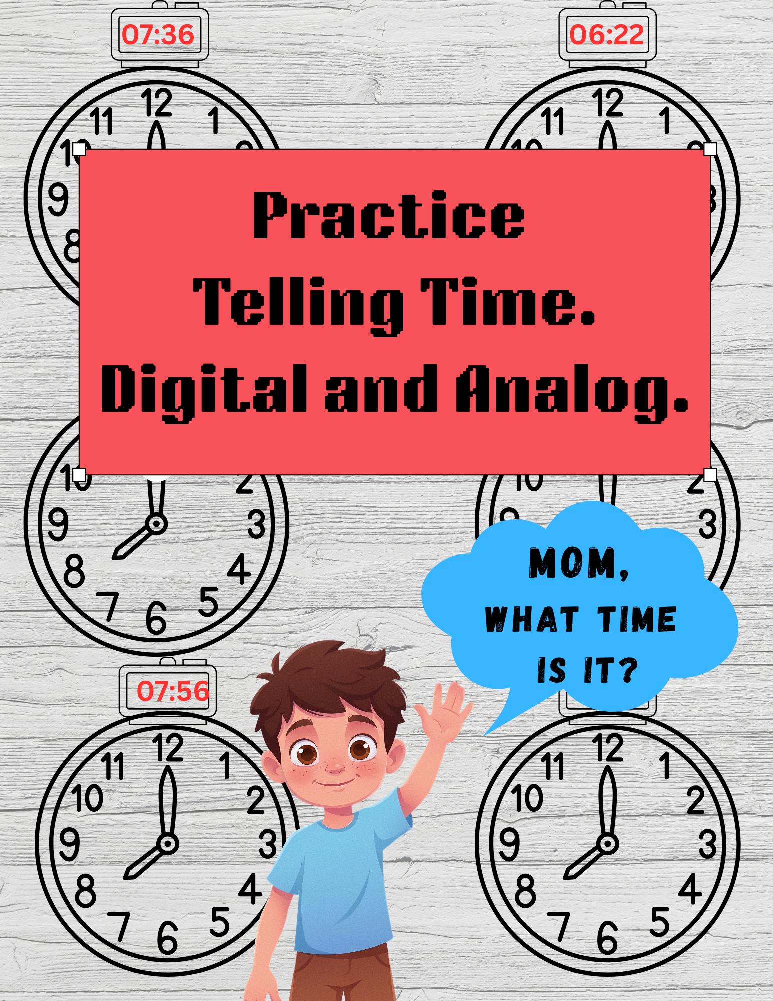 Analog Clock Practice Worksheet - Etsy Australia