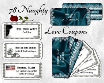 78 - Large Love Coupons - Lace and Satin Edition - Teal