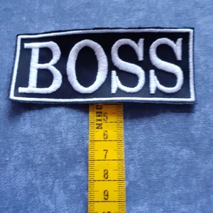 Patch BOSS NOIR brodé à coudre customisé vêtement boss-broderie Boss-écusson boss image 3