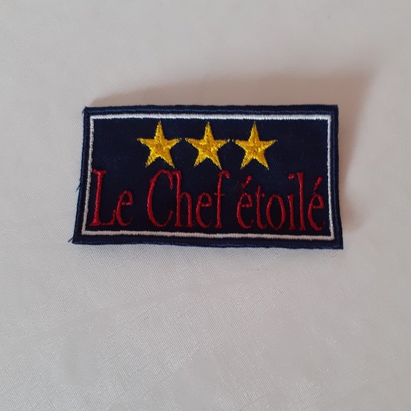 Ecusson Le Chef étoilé brodé à coudre-customisé-vêtement cuisinier-Chef étoilé-Patch le chef étoilé -Chef restaurant- Chef étoilé