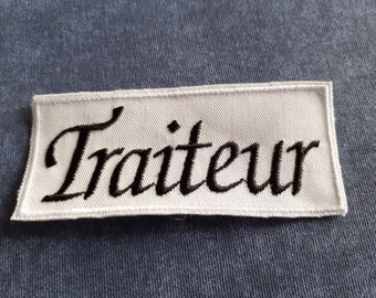 Patch Traiteur brodé à coudre - customisé-vêtement de traiteur-broderie traiteur-badge traiteur