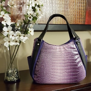 Melanie Satchel Sac à main Sac fourre-tout PDF numérique Patron de couture Faux cuir Vinyle Sac à bandoulière Diviseur Poche zippée