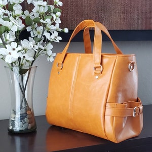 Catherine Satchel Sac à main Sac à main en faux cuir fabuleux, Patron de couture PDF numérique, Végétalien, Fourre-tout, Poche zippée, Fermeture éclair supérieure, Designer