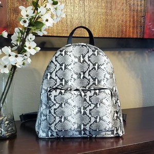 Lena Backpack Handbag Purse Digital PDF Sewing Pattern, Adjustable Straps, Front Pouch, Zipper Slip Pockets, Faux Leather, Vinyl