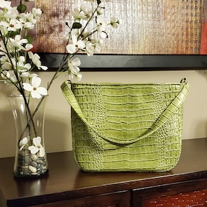 Sac à bandoulière Evelyn Sac à main Sac fourre-tout Cartable PDF Patron de couture Faux cuir Vinyle Haut Fermeture éclair Poche zippée Cuir végétalien Facile à coudre