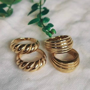 Oshun rings - golden titanium - stainless - minimalist ring - titanium gold
