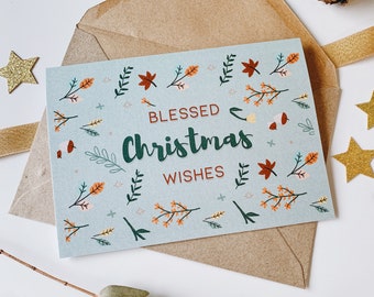 Blessed Christmas wishes | Bible verse Christmas, Religious Faith card, Scripture Jesus birth, Merry Christmas card Catholic Winter pattern