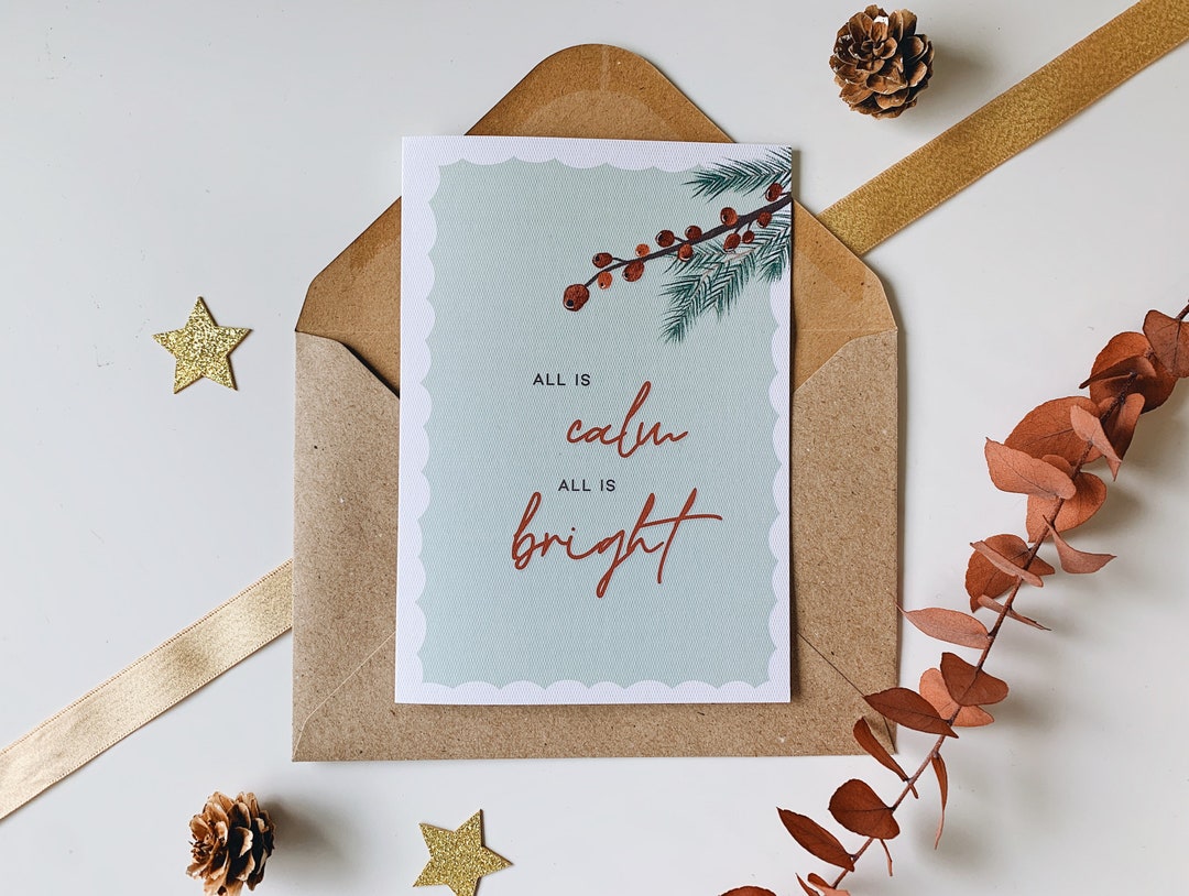 All is Calm All is Bright | Bible Verse Christmas, Religious Faith Card ...
