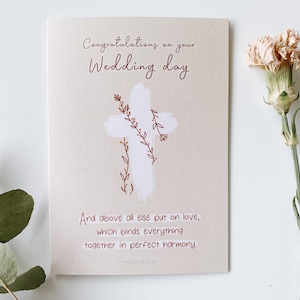Félicitations pour votre carte de jour de mariage | Carte chrétienne, Carte religieuse, Carte de foi, Écriture pour un mariage | Carte fibre, cadeau de mariage
