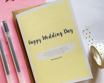 Happy Wedding day card, Christian love card, Religious Card, Card with bible verse, faith card, Scripture, wedding gift card