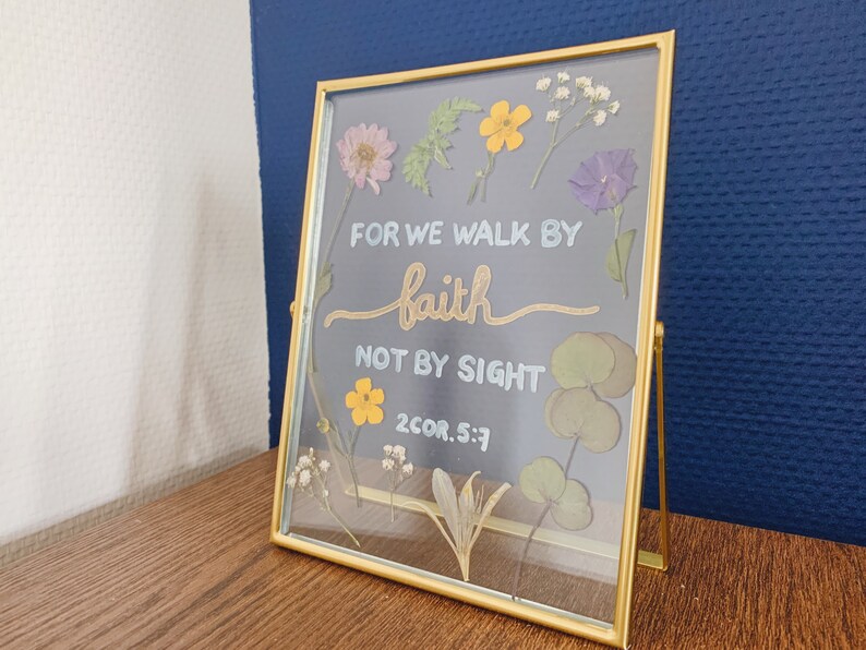 Scripture Pressed Flower Glass Frame Bible Verse Pressed Etsy