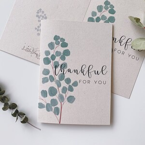 Merci pour vous eucalyptus carte, carte religieuse, carte d’Écriture, carte d’encouragement chrétienne, carte de sympathie dessiné à la main eucalyptus aquarelle