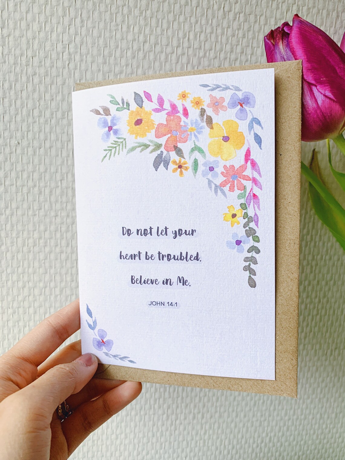 Bible Verse Encouragement Card Set | Flower Watercolor Art, Scripture ...