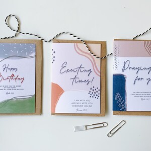 Simpatia Set di biglietti di incoraggiamento / Biglietti d'auguri d'arte astratta / pacchetto di 3 biglietti / Momenti emozionanti, nuova casa, Preghiera per te, Buon compleanno