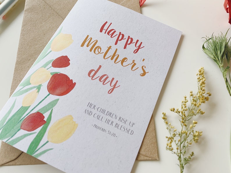 Mother's day card Christian card Religious Card bible Etsy